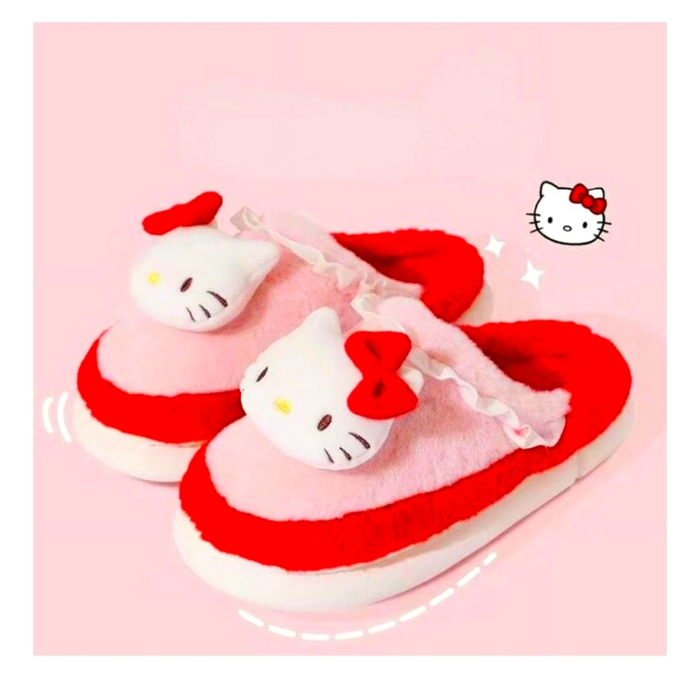 Hello Kitty Plush Slipper home winter shoes, New, Without Box.